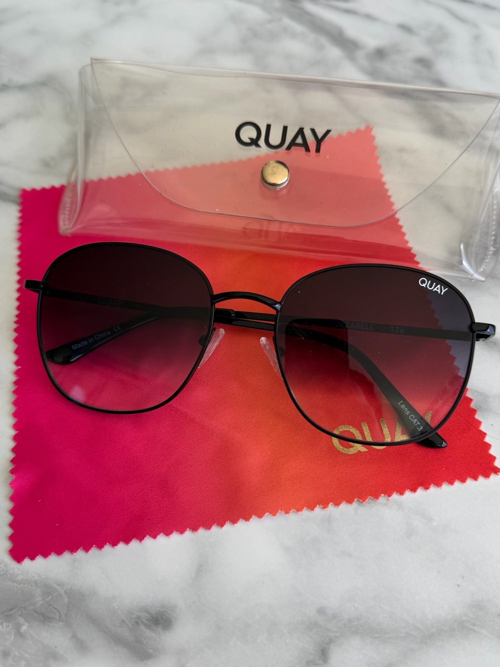 Quay Australia Black Sunglasses with Gradient Lenses